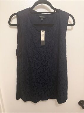 Talbots Navy Lace Sleeveless Camisole Top